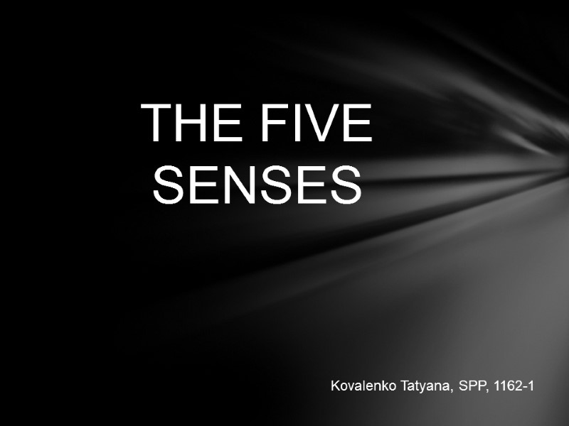 THE FIVE SENSES Kovalenko Tatyana, SPP, 1162-1